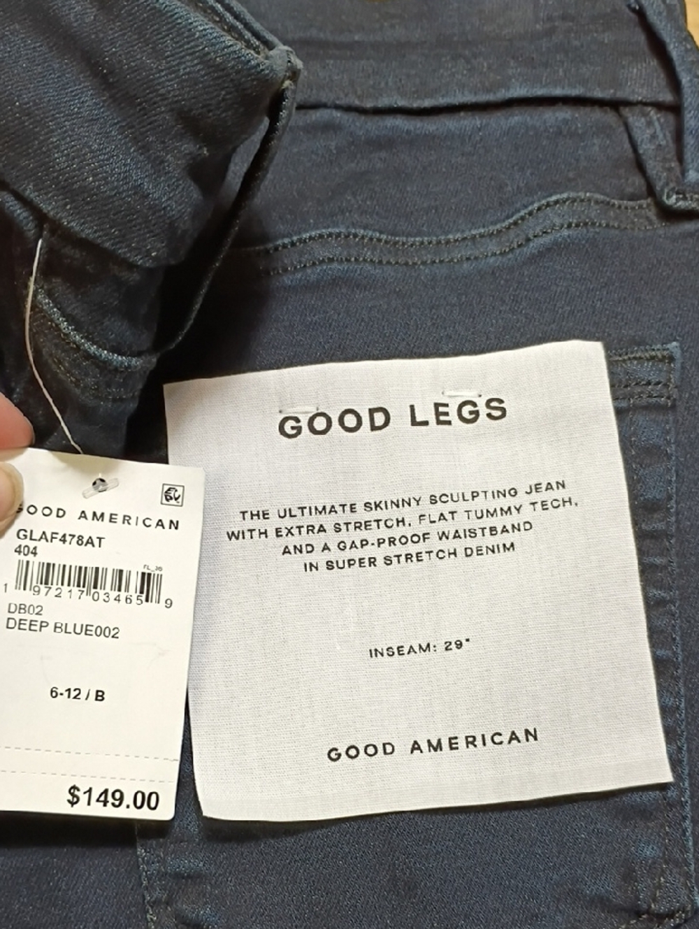 NWT Good American Deep Blue Always Fits Good Legs Skinny Jeans Women Size 6-12 - Picture 5 of 12
